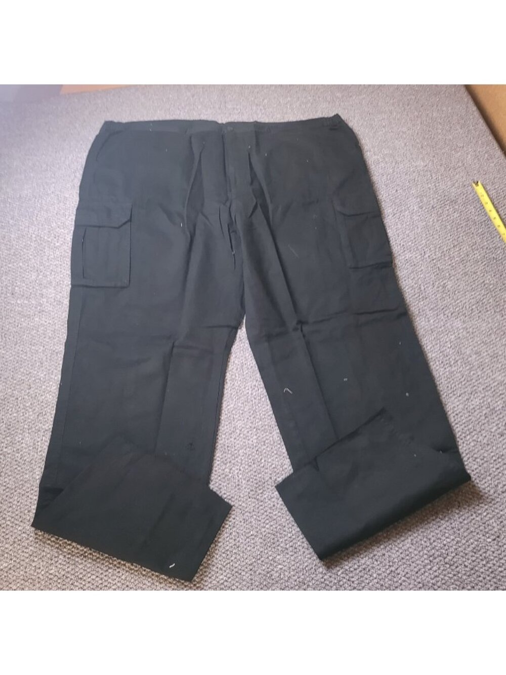 Boulder Creek Cargo Pants Mens 56 x38L Big Tall Khaki Elastic LL Chino Black y2K